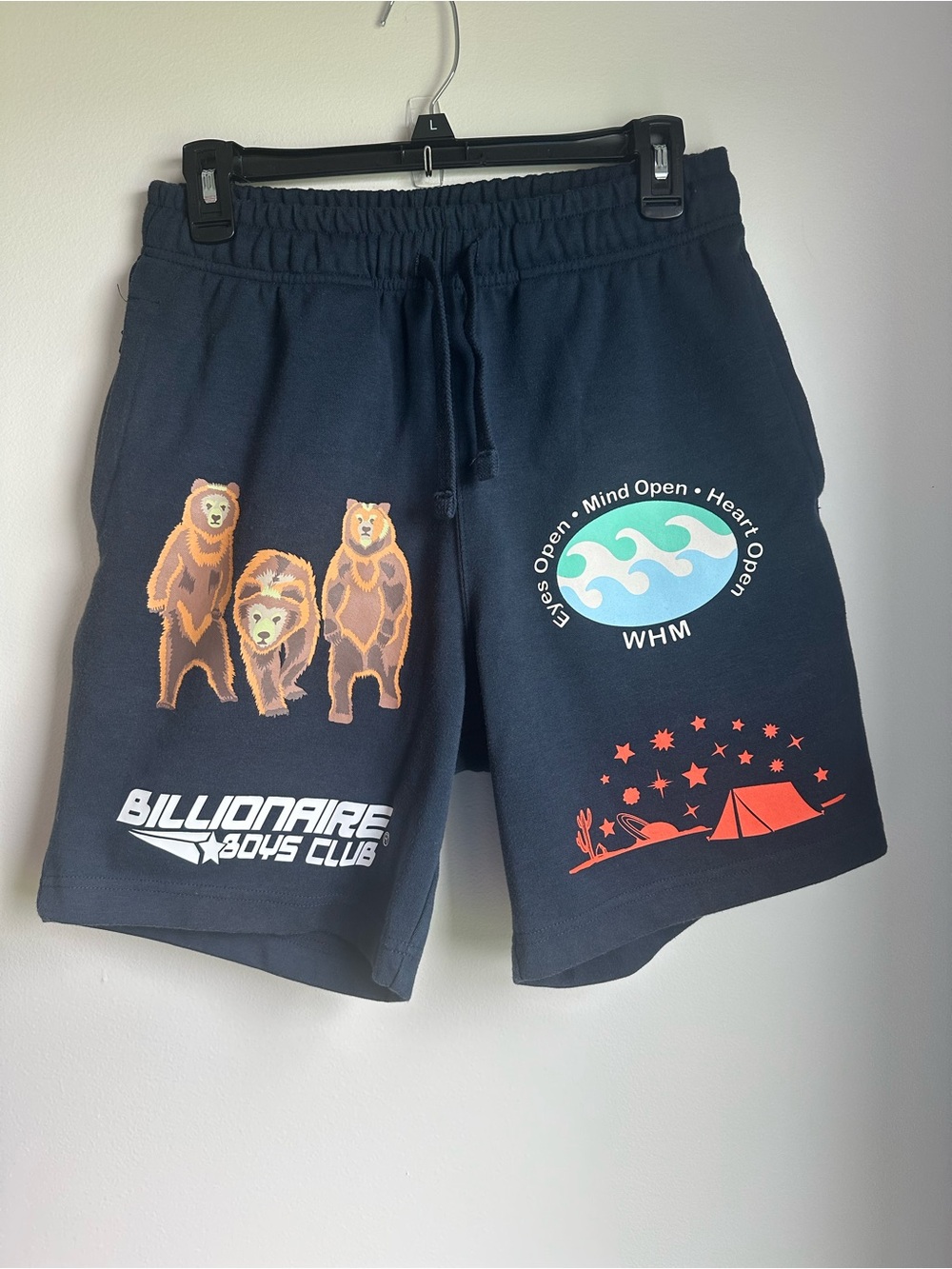Billionaire Boys Club Peak Navy Shorts with Multi-Graphic Prints